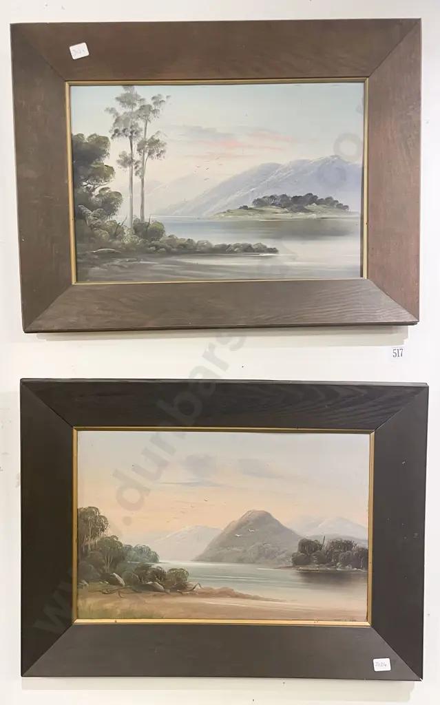 Pair Colonial Landscape Oil Paintings Image 1++