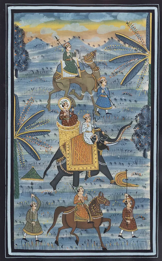 Moghul School Ceremonial Parade of Noblemen Image 1++