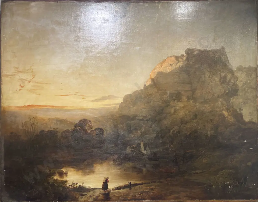 Antique Landscape - Oil on Canvas Image 1++