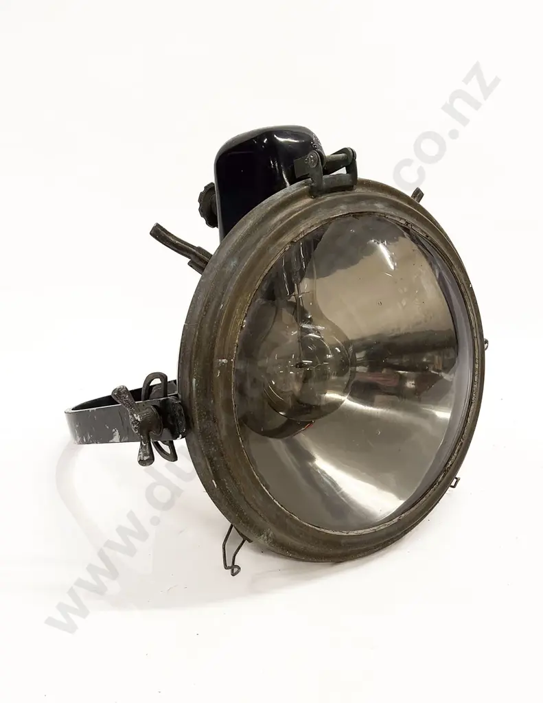 Cast Iron Copper & Brass Large Vintage Search Light Image 1++
