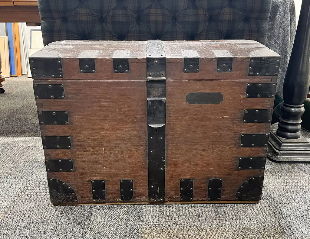 19th Century Iron Bound Silver Chest Image 1++