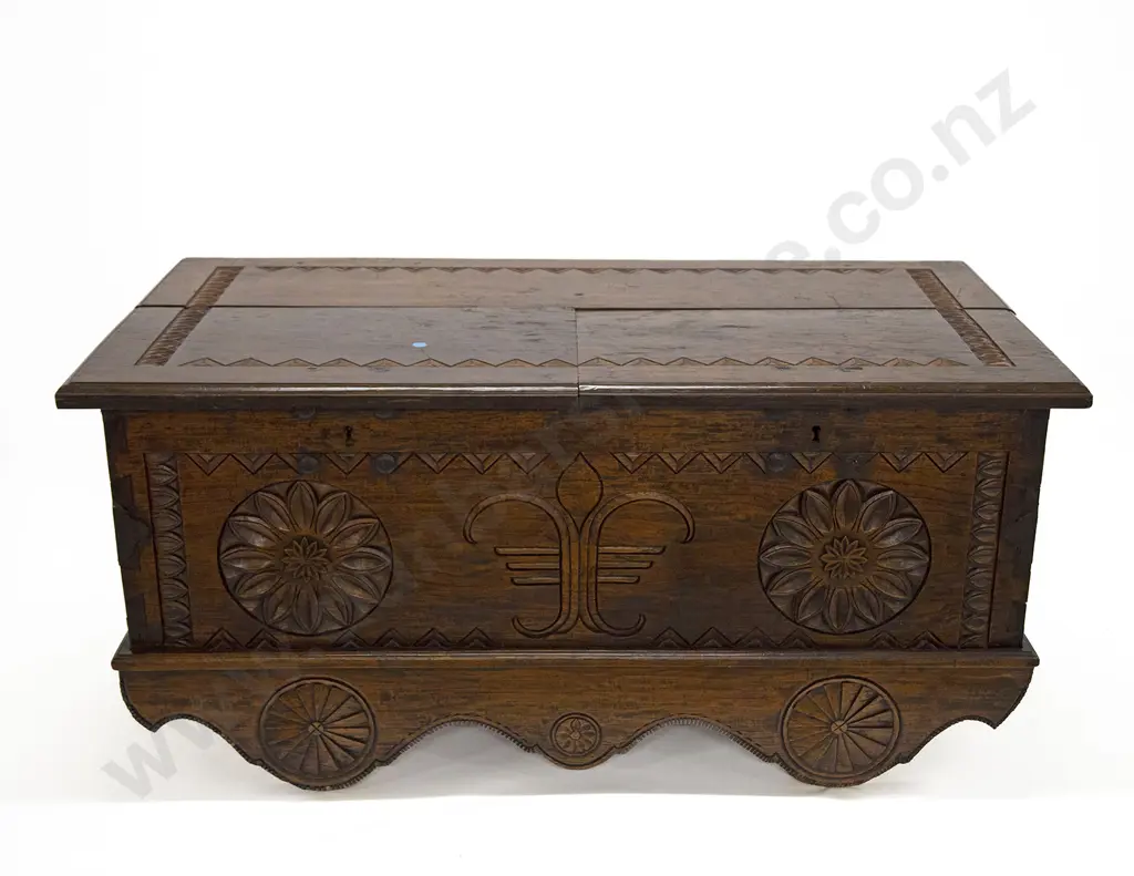 Large Indonesian Grobog Wooden Merchants Trunk Image 1++
