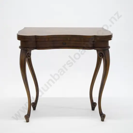 French Walnut Kingwood & Marquetry Foldover Card Table