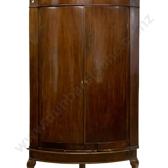 Geo III Mahogany Corner Cupboard on Stand