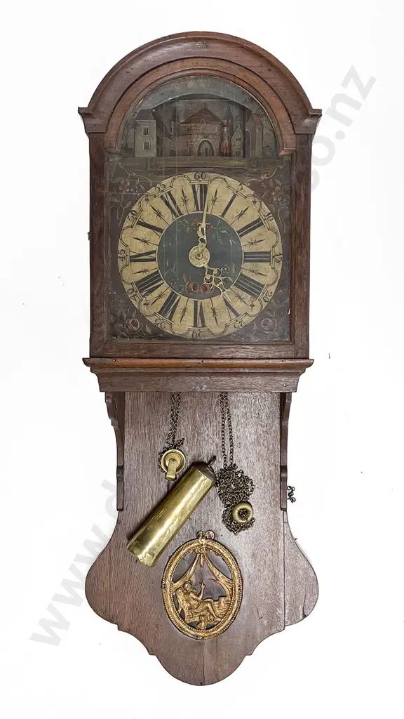 Late C18th Dutch Hooded Wall Clock Image 1++