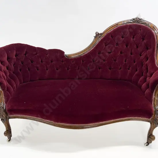 Vict Walnut Carved Parlour Couch