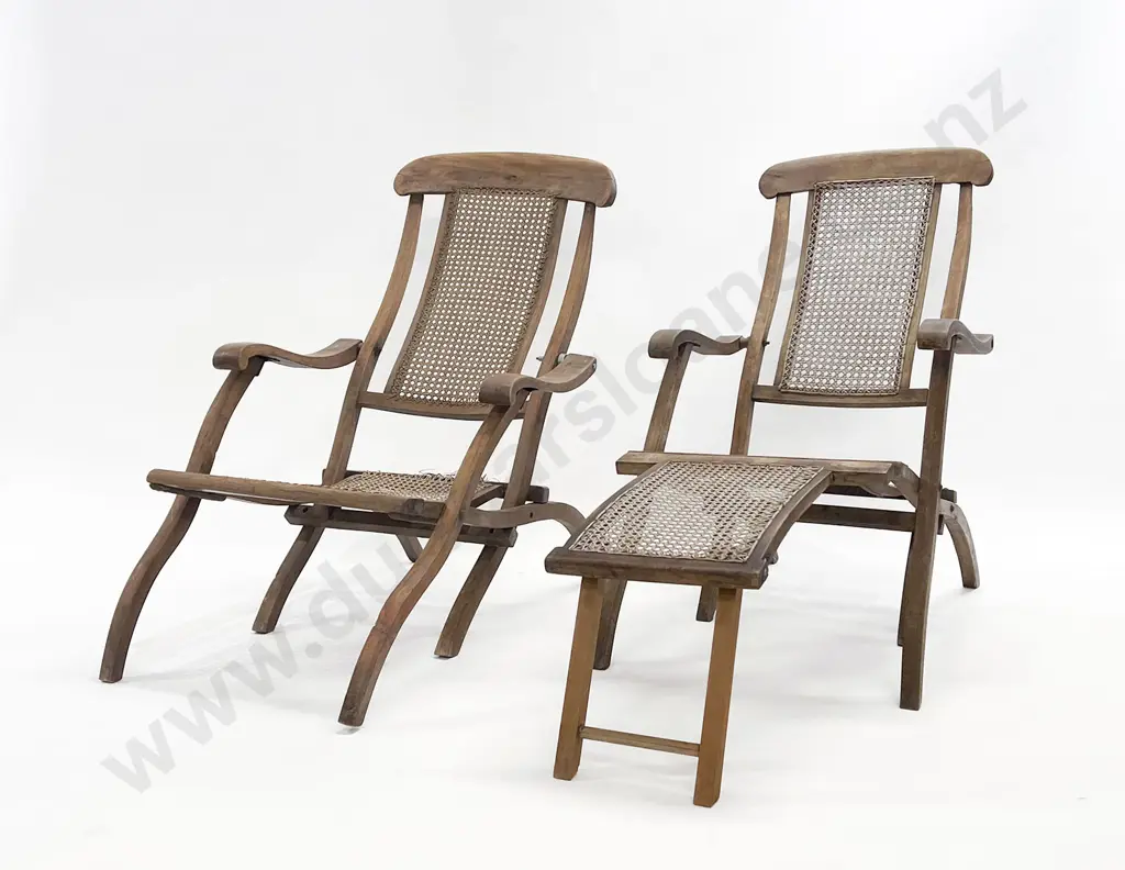 Two Early C20th Cruise Liner Deck Chairs - Faults Image 1++