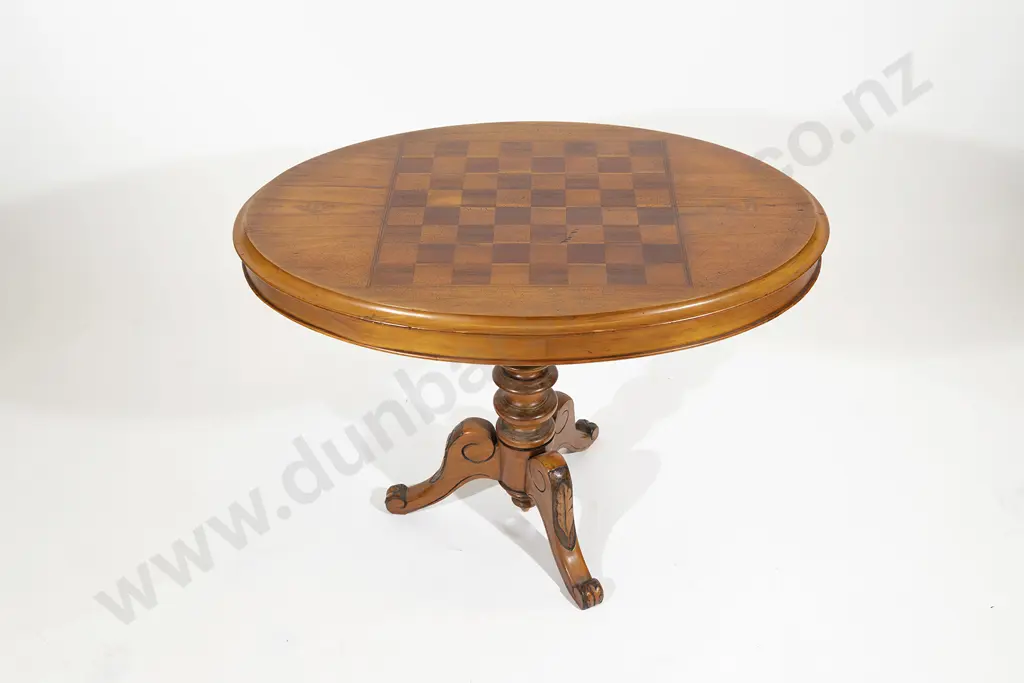Late C19th NZ Colonial Oval Snap Top Games Table Image 1++