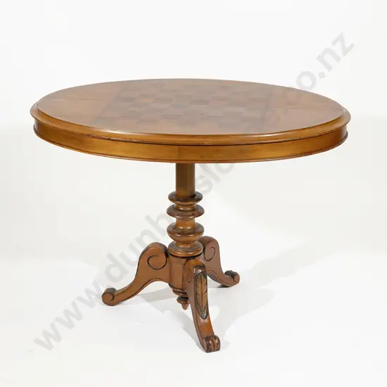 Late C19th NZ Colonial Oval Snap Top Games Table