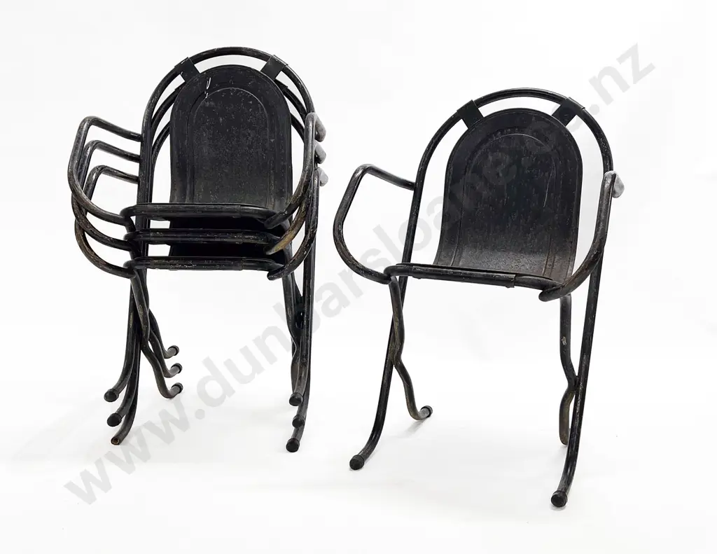 Four Metal Sebel Stacking Chairs Image 1++