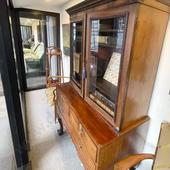 Early Vict Mahogany Bookcase On Chest