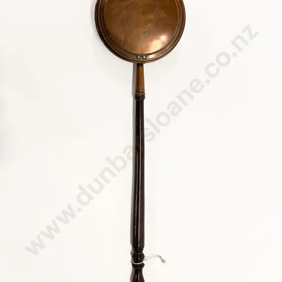 Vict Copper Turned Handle Bed Warmer