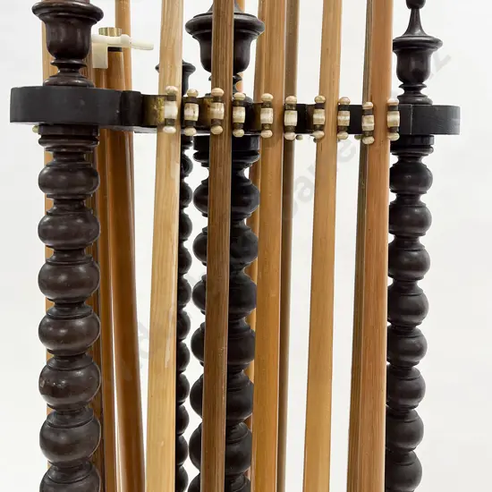 Late Vict Pool Cue Holder with Various Cues