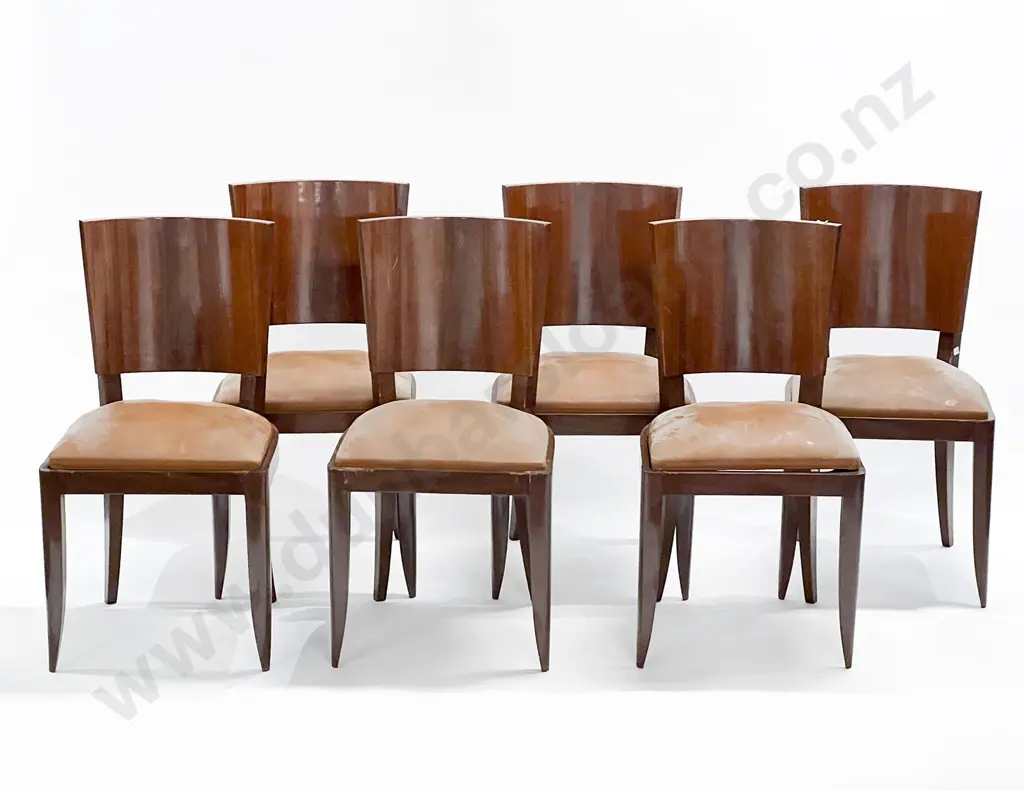 Six French Art Deco Mahogany Dining Chairs (Faults) Image 1++