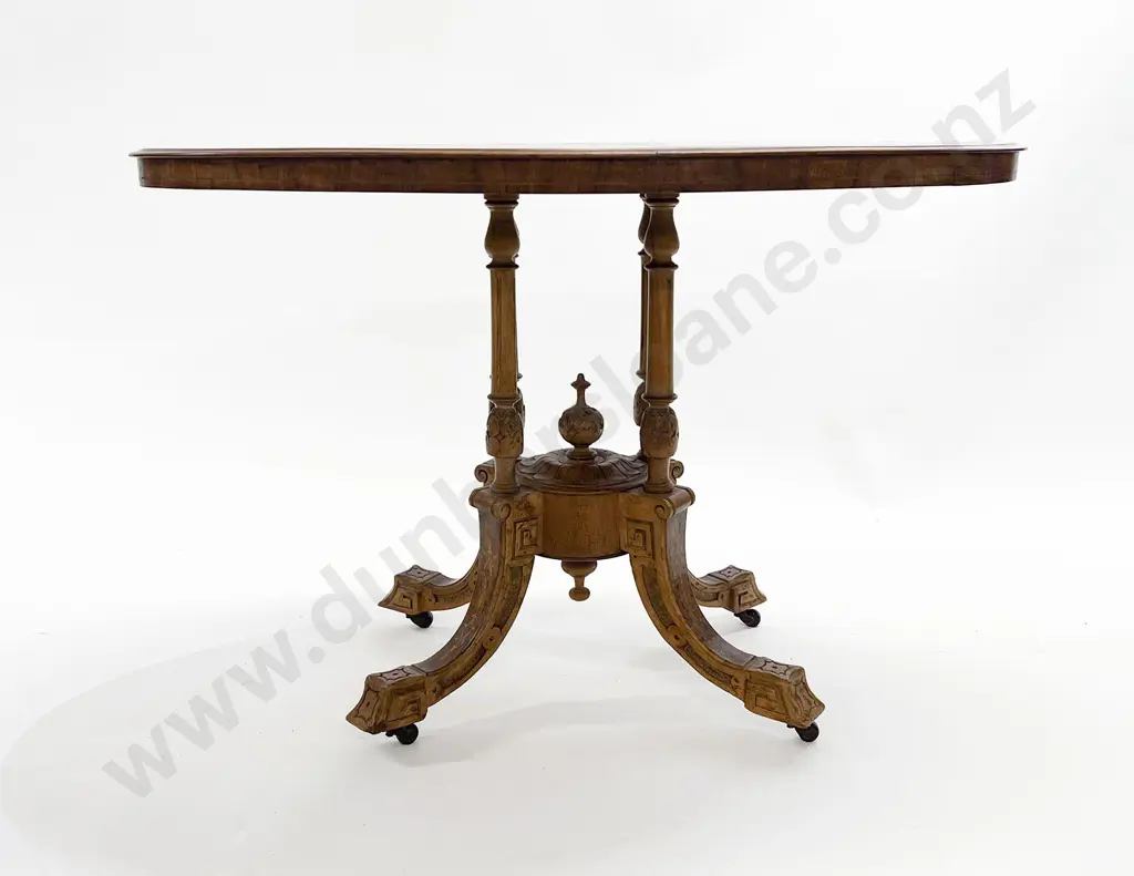 Vict Small Proportion Walnut Oval Occasional Table Image 1++