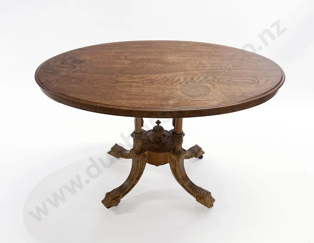 Vict Small Proportion Walnut Oval Occasional Table Image 1++