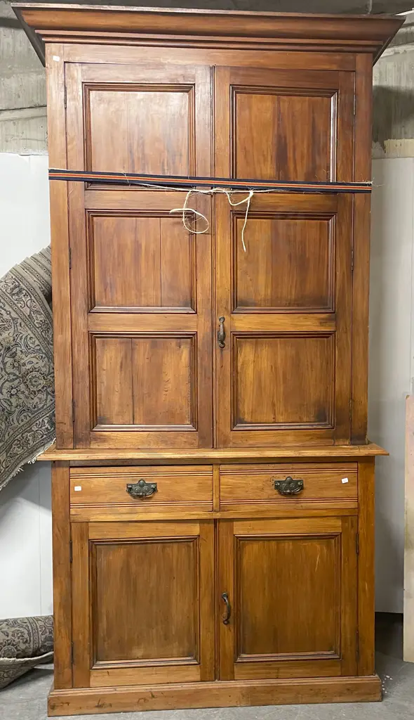 Large Colonial Bookcase Cabinet Image 1++