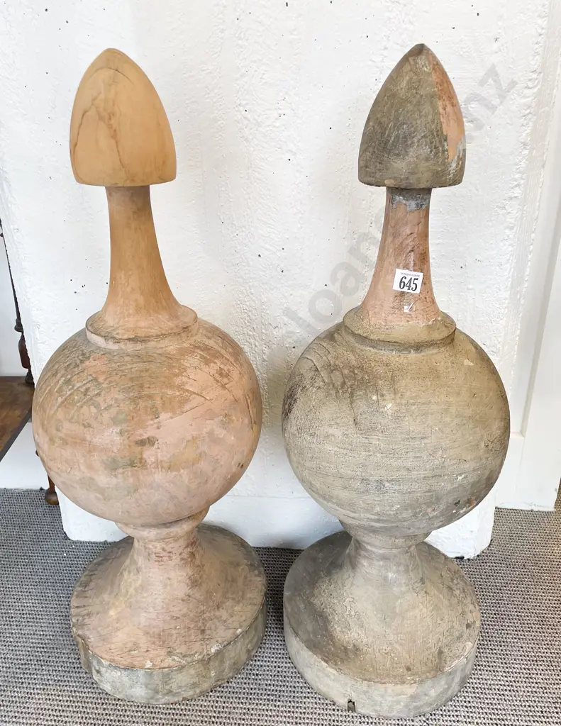 Pair of Kauri Architectural Finials Image 1++