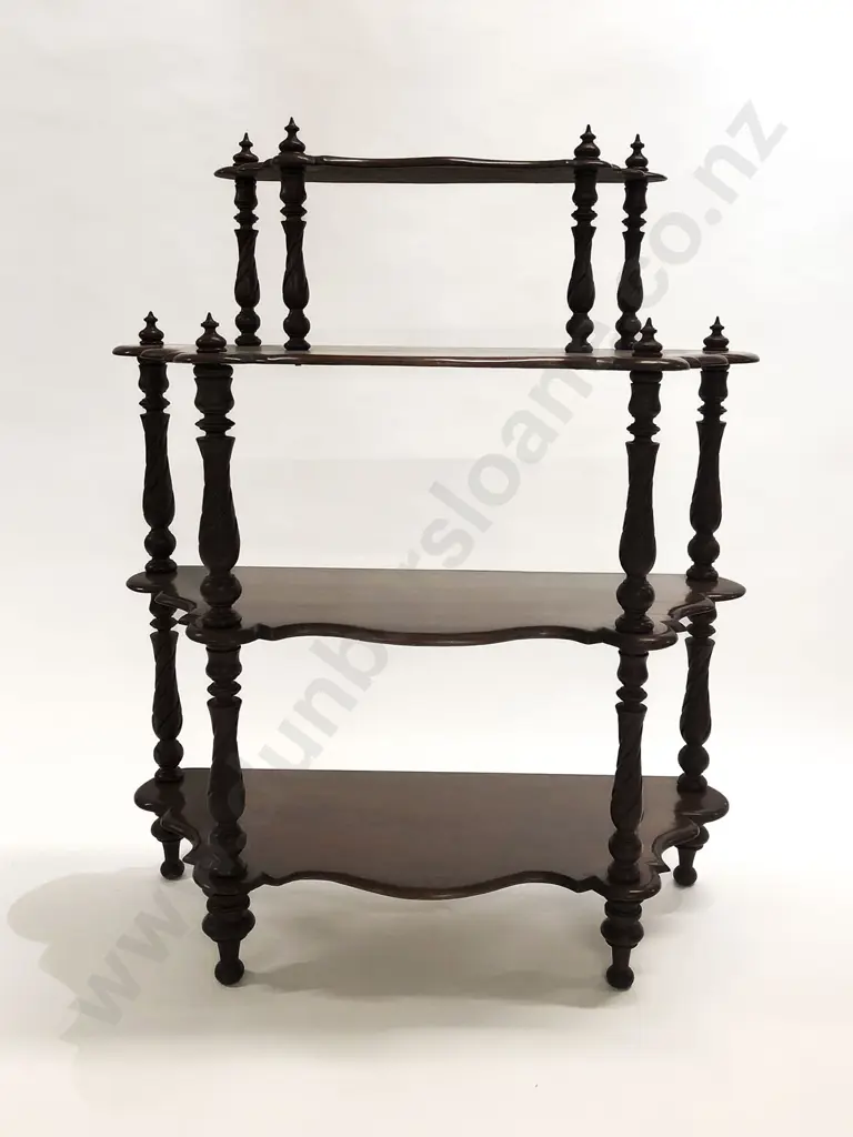 Victorian Four Tier Flat Back Whatnot Image 1++