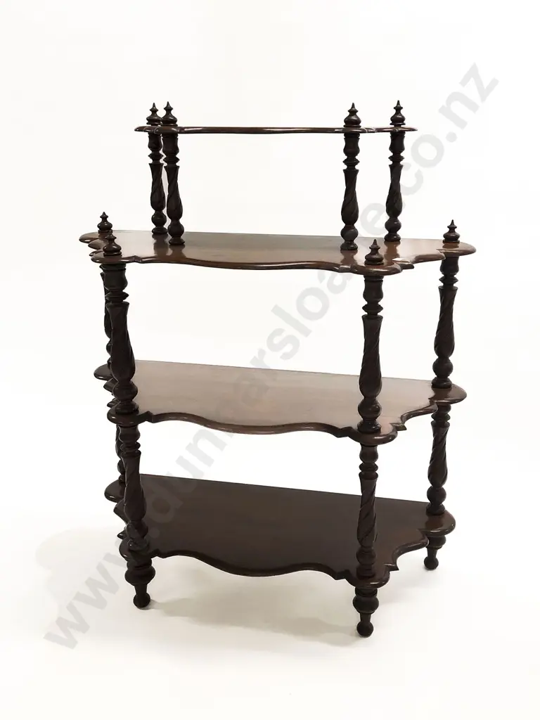 Victorian Four Tier Flat Back Whatnot Image 1++
