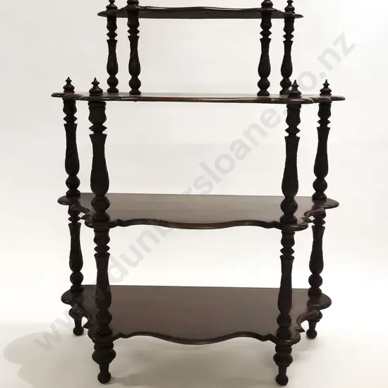 Victorian Four Tier Flat Back Whatnot