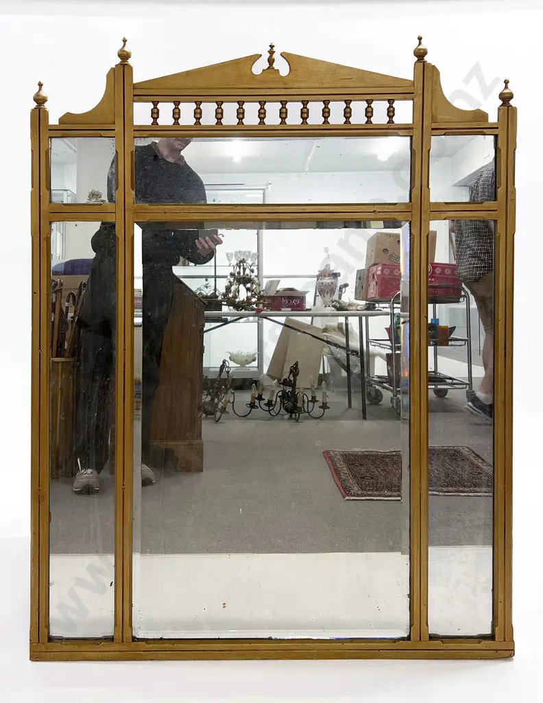Late Vict ReGilded Sectional Overmantle Mirror Image 1++
