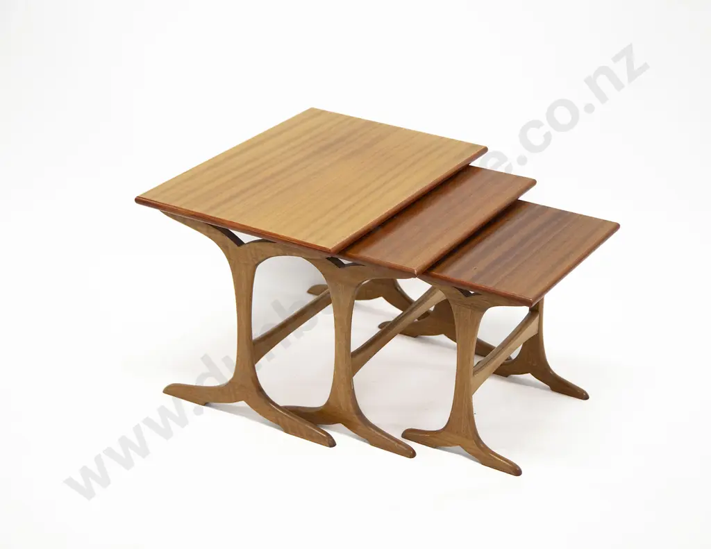 Mid Century Nest of Three Tables Image 1++