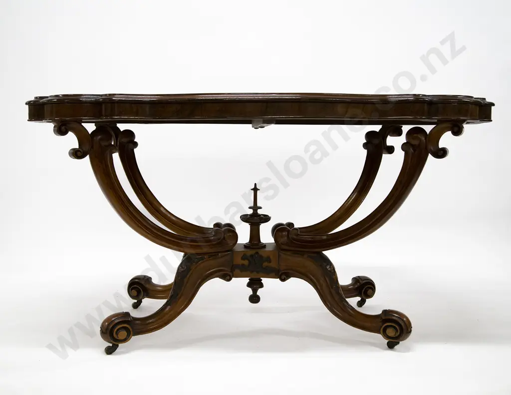 Vict Burr Walnut Centre Table Image 1++