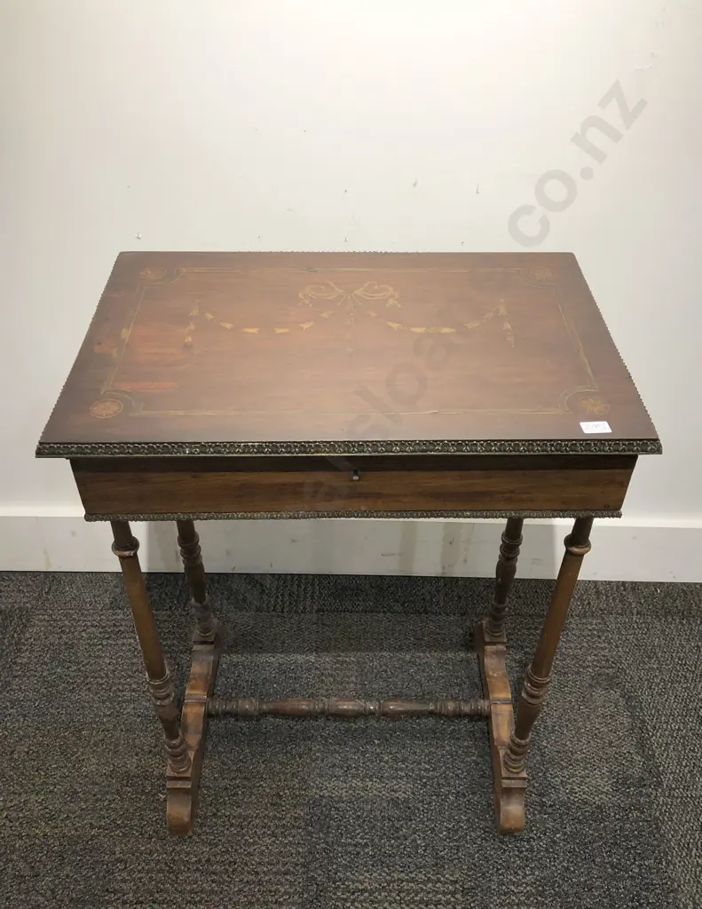Vict Inlaid Sewing Table Image 1++