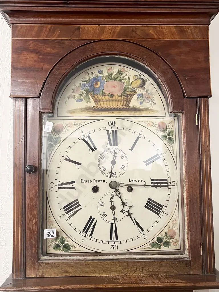 Geo III Inlaid Mahogany Cased Grandfather Clock Image 1++