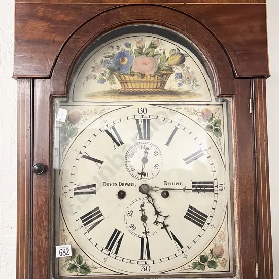 Geo III Inlaid Mahogany Cased Grandfather Clock