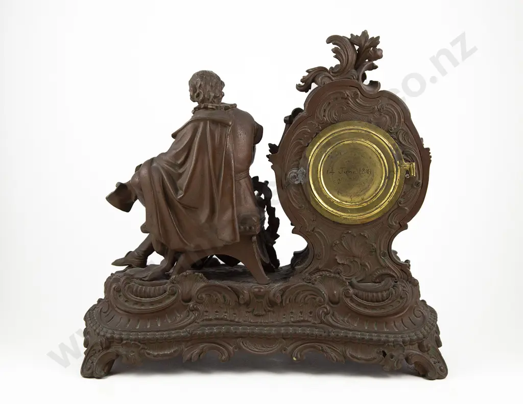 C19th American Ansonia Cast Spelter Mantel Clock Image 1++