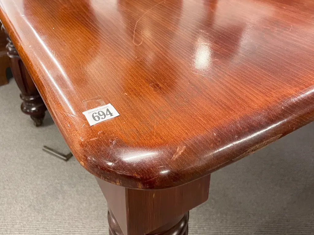 NZ Stained Kauri Two Leaf Extension Dining Table Image 1++