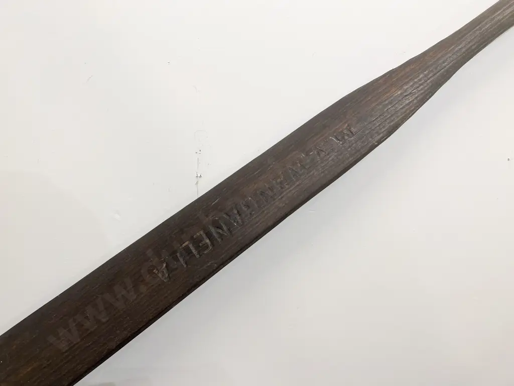 19th Century Antique Long Boat Oar Stamped M.V. Wanganelia Image 1++