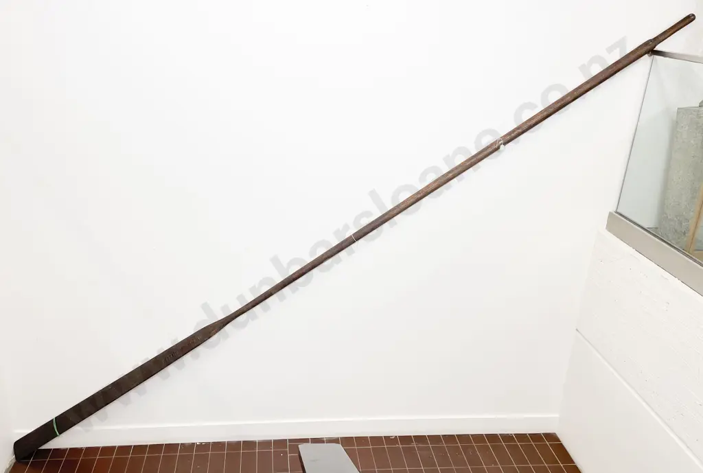 19th Century Antique Long Boat Oar Stamped M.V. Wanganelia Image 1++