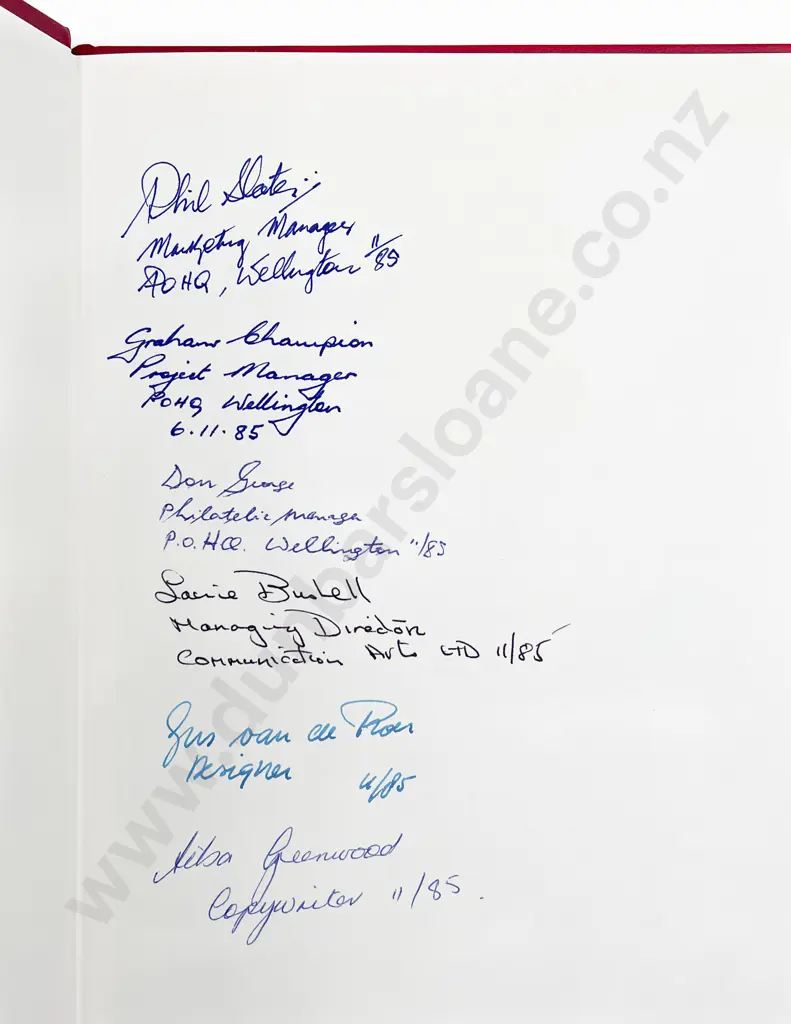 The NZ Stamp Collection 1984 autographed copy Image 1++