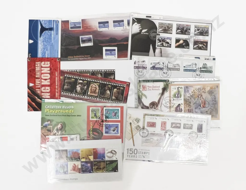 NZ C2003-2006 Assorted FDC Unaddressed Packs and Matching Loose Stamps Image 1++