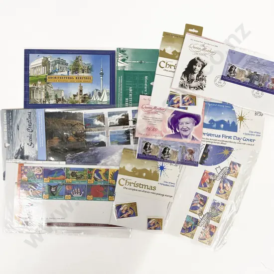 NZ C2000-2002 FDC Unaddressed Packs Miniature Stamp Packs and Loose Stamps