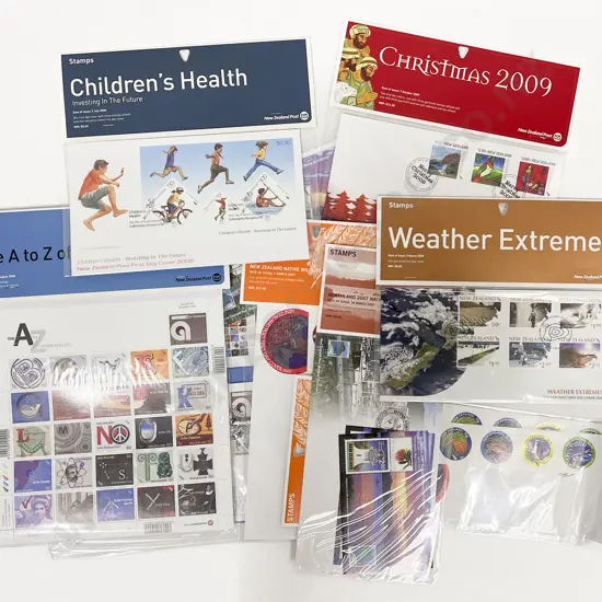 NZ C2007-2011 FDC Unaddressed Packs Miniature Stamp Packs and Loose Stamps