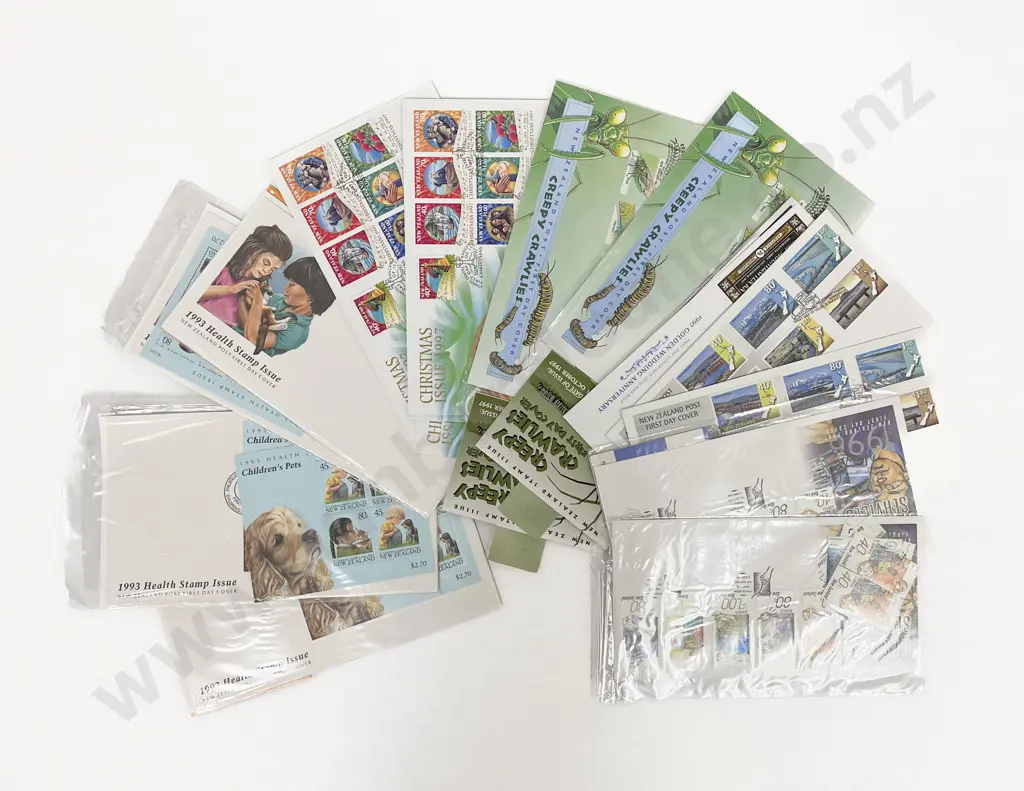 NZ C1993-1999 FDC Unaddressed Packs Miniature Stamp Packs and Loose Stamps Image 1++