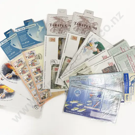 NZ C1993-1999 FDC Unaddressed Packs Miniature Stamp Packs and Loose Stamps