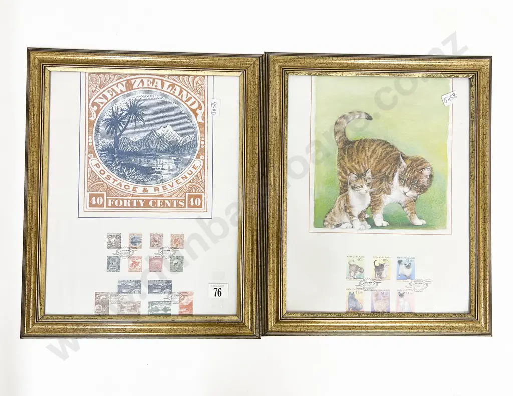 NZ Four Framed Stamp Prints with Matching Stamp Set Image 1++