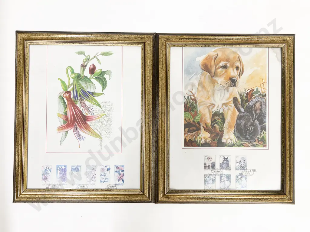 NZ Four Framed Stamp Prints with Matching Stamp Set Image 1++