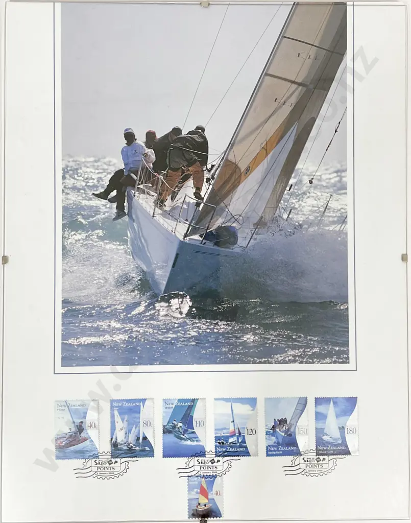 NZ Five Framed Stamp Prints with Matching Stamp Set Image 1++