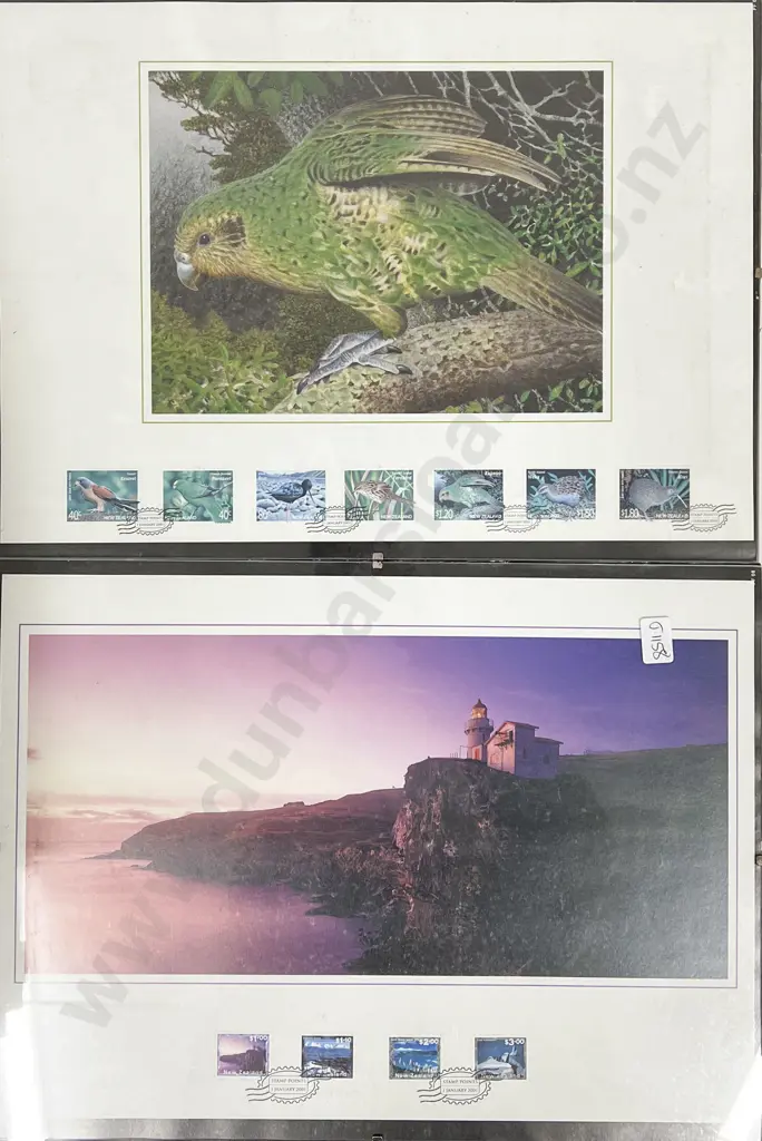 NZ Five Framed Stamp Prints with Matching Stamp Set Image 1++
