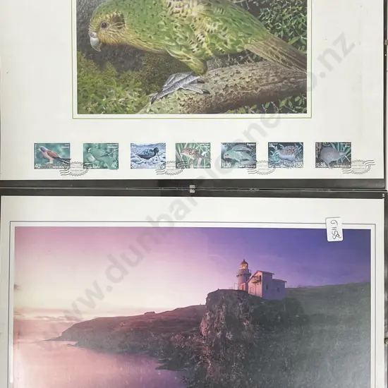 NZ Five Framed Stamp Prints with Matching Stamp Set