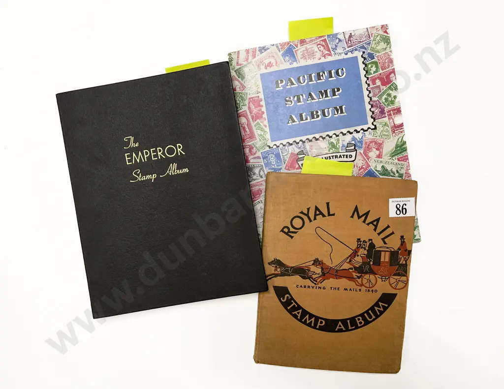 Three Vintage World and NZ Stamp Albums Image 1++