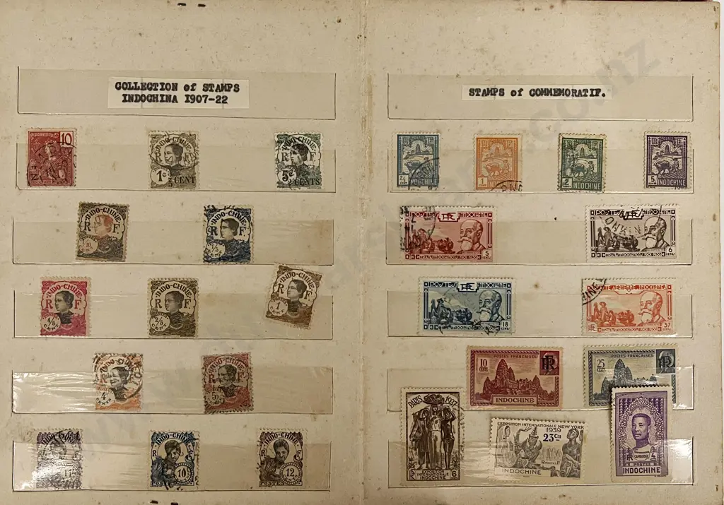 Two Vintage stock Book Albums Indochina Stamps Image 1++