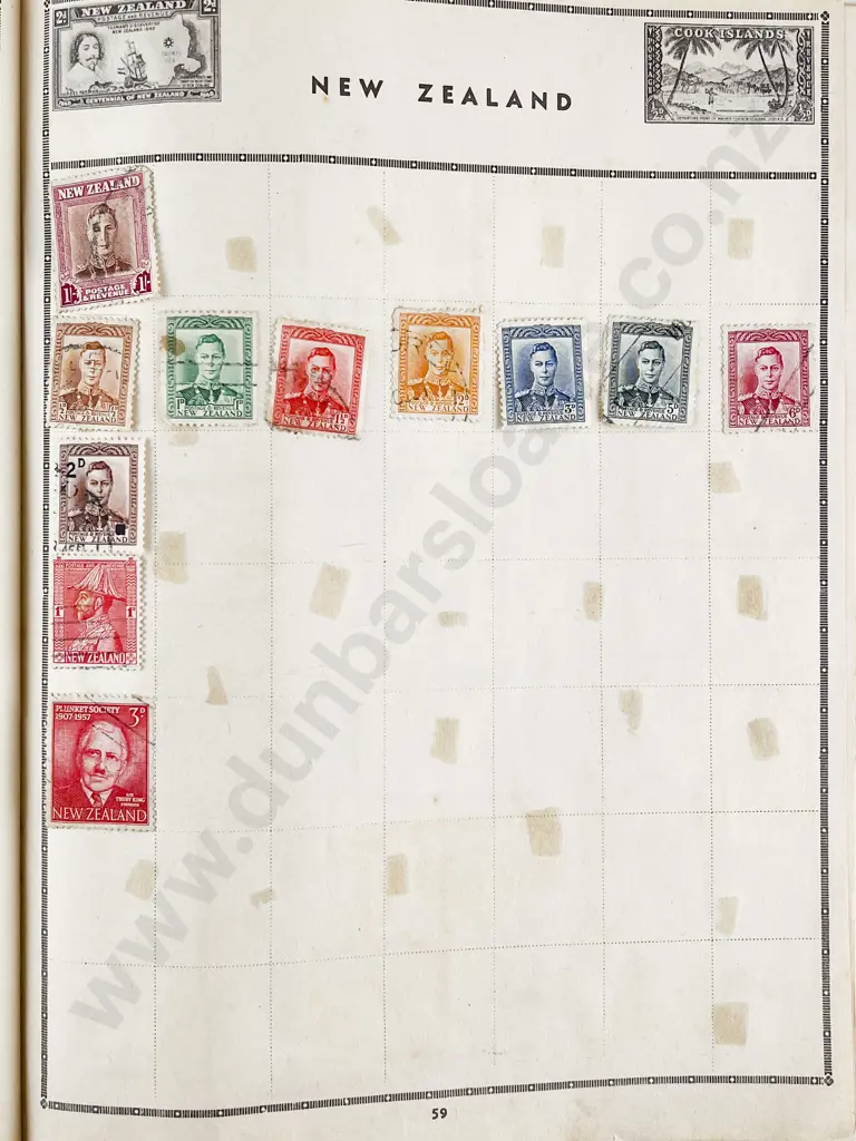 Two Small Vintage Stamp Albums World and NZ Stamps Image 1++