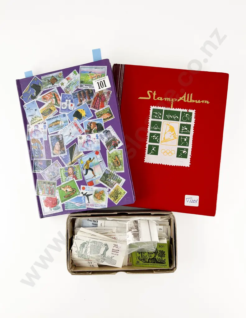 Two Small UK and NZ Stock Book Albums with Uk Stamp Books Image 1++